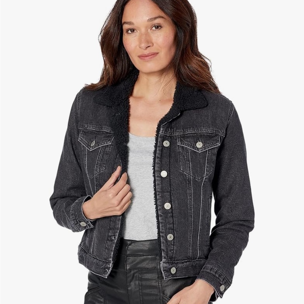 Women's Sherpa Lined Black Denim Jacket | Lucky Brand 🍀